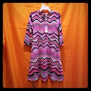 Justice v neck tie back chevron dress